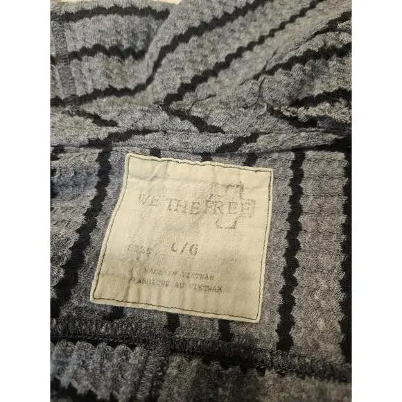 "We The Free" Casual Striped Distressed Edge Peplum Top #183 - Picture 8 of 8